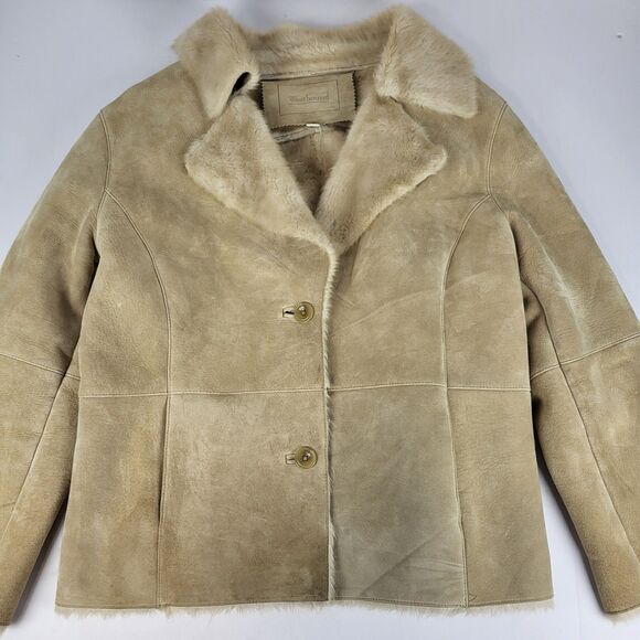 Westbound Women's Suede jacket Faux fur penny lane Boho Y2K Size L - Picture 2 of 16